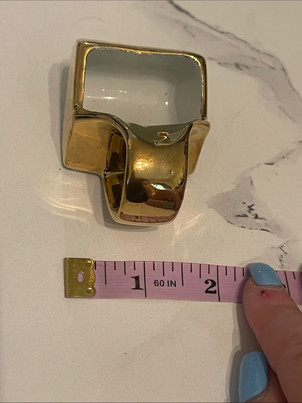 Gold Tone Modern Square Napkin Rings - Set of 4